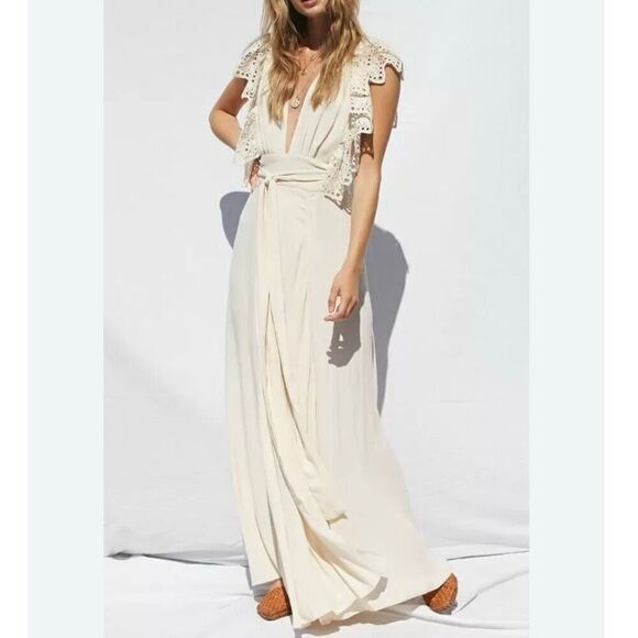 JENS PIRATE BOOTY x FREE PEOPLE | Poppy Ivory Cream Crochet Lace Maxi | Small - Picture 2 of 13